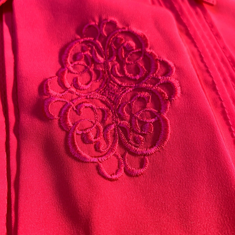 Yves St. Clair Women's 20W Pink Embroidered Button Front Blouse Short Sleeve - Picture 6 of 12